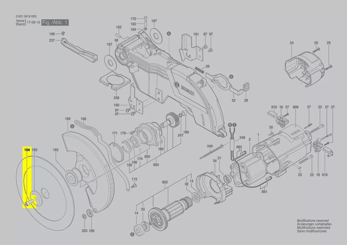 vis fixation lame réf. 1 609 BP7 061 Bosch